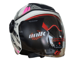 Capacete Jet Unik com Óculos de Sol Venus - Branco/Rosa